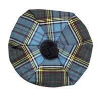 Kilts Boutique Cappello tradizionale scozzese Tam o' Shanter, motivo scozzese scozzese, berretto con pompon, taglia unica, Anderson Tartan, Taglia unica