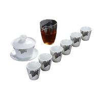 KILUOMUG Cinese domestico semplice, squisito, resistente alle alte temperature e pratico ciotola di porcellana bianca filastrocca (scatola)