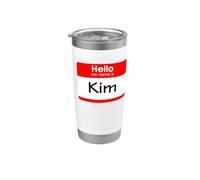 Kim, ciao, mi chiamo, targhetta, distintivo Bicchiere termico in acciaio inox doppia parete