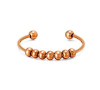 Kim Johanson® Anxiety - Anello da donna in acciaio inox in argento, oro e oro rosa con perle mobili, impermeabile, con sfere Fidget Ring | gioielli anti-stress per donne | due misure, Acciaio