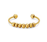 Kim Johanson® Anxiety - Anello da donna in acciaio inox in argento, oro e oro rosa con perle mobili, impermeabile, con sfere Fidget Ring | gioielli anti-stress per donne | due misure, Acciaio