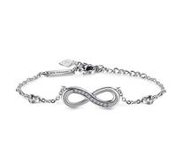 Kim Johanson Bracciale da donna in acciaio inox, Infinity, in argento, oro e oro rosa, bracciale con simbolo dell'infinito, impermeabile, gioiello bohémien, regolabile, Eine Grösse, Acciaio