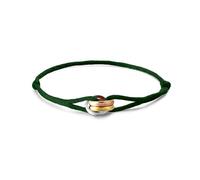 Kim Johanson Bracciale da donna in corda nautica, tricolore, in diversi colori, con anello in acciaio inox in argento, oro e oro rosa, impermeabile, regolabile, per donne, Eine Grösse, Acciaio