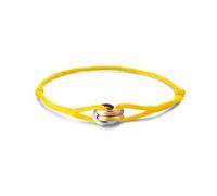 Kim Johanson Bracciale da donna in corda nautica, tricolore, in diversi colori, con anello in acciaio inox in argento, oro e oro rosa, impermeabile, regolabile, per donne, Eine Grösse, Acciaio