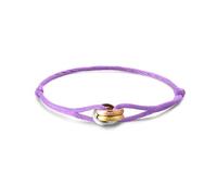 Kim Johanson Bracciale da donna in corda nautica, tricolore, in diversi colori, con anello in acciaio inox in argento, oro e oro rosa, impermeabile, regolabile, per donne, Eine Grösse, Acciaio