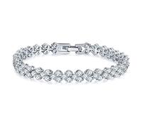 Kim Johanson - Bracciale da tennis da donna in acciaio inox * Vera - Premium Edition * con zirconi cubici incastonati in argento con sacchetto regalo