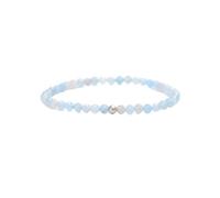 Kim Johanson® Bracciale di perle da donna con vere pietre naturali e perle in argento 925, bracciale con pietre preziose da 4 mm, elastico, impermeabile, XS - S, Gemma, Pietra naturale