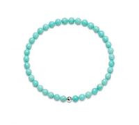 Kim Johanson® Bracciale di perle da donna con vere pietre naturali e perle in argento 925, bracciale in pietra naturale da 4 mm, impermeabile, elastico, Eine Grösse, Gemma, Pietra naturale