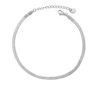 Kim Johanson® Lia* Cavigliera da donna in acciaio inox color argento, oro e oro rosa | catena a serpente | impermeabile | gioielli boho per donne | lunghezza regolabile | cavigliera multi strato, Eine