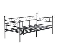 KIM JOY Divano letto letto in metallo per ospiti per bambini o adulti, 95 x 195 cm, nero