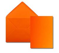 Kim Kranholdt GmbH set di biglietti DIN A5/ DIN C5, con buste, colori vivaci 25 Karten-Sets 11-arancione