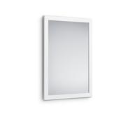 KIM SPECCHIO DA PARETE CON CORNICE LISCIA CON GANCI X INSTALLAZIONE ORIZZONTALE E VERTICALE 48X68CM BIANCO