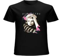 Kim Wilde 80s Retro Faded Vintage 1980s Pop of America T-Shirt Graphic Printed Tee Shirt Mens Shirt Black XXL