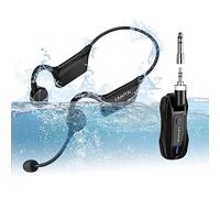 KIMAFUN 2.4G Wireless Microfono Archetto IP67 Impermeabile, GWP91(1TX1RX) | Microfono Senza Fili IP67 Impermeabile Resistente al Sudore per Aerobica in Acqua, Allenatore di Nuoto, Fitness, Yoga/Pilates