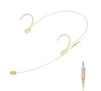 KIMAFUN Microfono Archetto Professionale a Doppio Gancio per L'orecchio, Condensatore, Compatibile con Trasmettitore a Cintura del System Wireless Senn_heiser, Connettore Stereo 3,5 mm a Vite, Beige