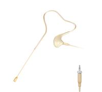 KIMAFUN Microfono auricolare singolo a uncino per orecchio, microfono omnidirezionale a condensatore da portare in testa, compatibile con trasmettitore bodypack del system wireless Senn_heiser,Beige