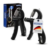 KIMATRA Set di 2 pezzi per l'allenamento della forza di presa da 5 kg a 60 kg - Set di allenamento per dita, mani e avambracci - Allenatore per dita con funzione di conteggio (Schwarz, 2-teiliges Set)