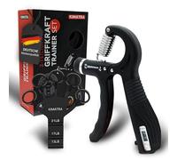KIMATRA Set di 2 pezzi per l'allenamento della forza di presa da 5 kg a 60 kg - Set di allenamento per dita, mani e avambracci - Allenatore per dita con funzione di conteggio (Schwarz, 2-teiliges Set)