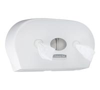 Kimberly Clark Dispenser per due rotoli di carta igienica di diametro piccolo a dispensazione centrale Aquarius 7186 - Un dispenser di rotoli di carta igienica, bianco