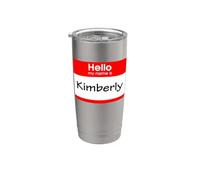 Kimberly, targhetta con scritta "Hello My Name is Name" Bicchiere termico in acciaio inox doppia parete