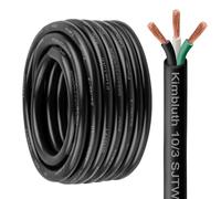 Kimbluth Cavo di alimentazione SJTW con 3 conduttori, calibro 10, 0,9 m, 10/3 fili, resistente filo elettrico in rame puro, per prato, batteria, settore automobilistico, all'aperto