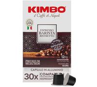 Kimbo 30 Capsule Caffè Compatibili Nespresso®, Barista Ristretto | 1 Confezione da 30 Capsule in Alluminio, Intensità 12/13, Tostatura Scura