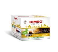 Kimbo, Amalfi 100% Arabica, Le Meraviglie del Gusto, 100 Cialde Caffè Compostabili ESE, Miscela Delicata, Intensità 9/13, Tostatura Medio-Scura, 1 Pack da 100 Cialde