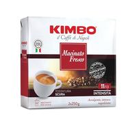 Kimbo, Caffè Macinato, 2x250gr, Miscela Macinato Fresco, Ideale per Moka, Intensità 11/13, Tosctatura Scura, 2 Confenzioni da 250 gr