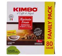 Kimbo Cialde Caffè - 80 Cialde Compostabili ESE - Miscela Macinato Fresco, Forte