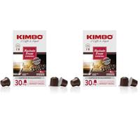 Kimbo, Macinato Fresco, 30 Capsule Caffè in Alluminio Compatibili Nespresso®* Original®*, Miscela Forte e Corposa, Intensità 11/13, Tostatura Scura, 1 Pack da 30 Capsule (Confezione da 2)