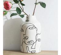 Kimdio Vaso in ceramica per decorazione domestica, vaso di fiori dal design astratto irregolare, decorazione per soggiorno vasi decorativi minimalisti per erba della pampa