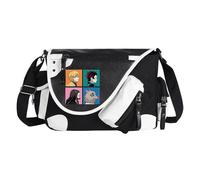 Kimetsu no Yaiba Borsa a tracolla Anime Kochou Shinobu Zaino Kamado Nezuko/Agatsuma Zen'itsu Figura Cartoon Nero Borsa a tracolla per ragazze Comic Cosplay Anime Merch Regali, Tipo 2, 32*11*26CM