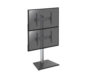 KIMEX 031-1200K1 Supporto TV da pavimento per videowall doppio display da 40" a 65", Altezza 175 cm