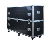 KIMEX Flight Case per 2 schermi da 55" a 70" Valigia da trasporto professionale per 2 schermi da 55" a 70", con interno in schiuma, cinghie di