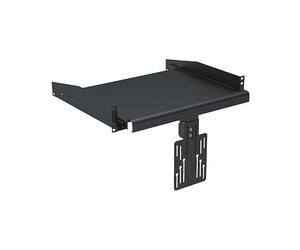 KIMEX Mensola Ripiano scorrevole con supporto per schermo per rack 19'', Altezza 2U