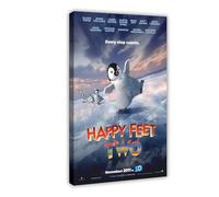 KIMEYT Poster su tela del film animato Happy Feet (3), decorazione per camera da letto, ufficio, camera da letto, regalo, 40 x 60 cm