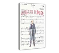 KIMEYT Set di 2 poster con spartiti musicali con Moulin Rouge, decorazione artistica da parete per soggiorno, camera da letto, decorazione, 20 x 30 cm