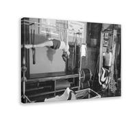 KIMEYT Stampa artistica su tela con Joseph Pilates in bianco e nero, decorazione artistica da parete per soggiorno, camera da letto, 30 x 45 cm