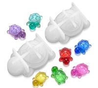 KIMHOME 2 mini stampi in silicone a forma di tartaruga, stampi 3D a forma di animale per resina epossidica, calcestruzzo e artigianato fai da te