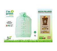 KIMICART® 100 Sacchi BIO per UMIDO biodegradabili rifiuti compostabili e organici. Spazzatura Immondizia 110 litri Cm 70x110 | Scatola da n° 100 sacchi | 100% certificati biodegradabili compostabili