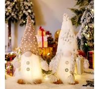 KIMIGO 2 Pezzi Gnomi Natalizi Luminosi,Natalizie Gnomo Decorazioni,Elfi Christmas Decorations,Decorazione natalizia a forma di gnomo con luce,Gnom di Natala in Peluche per Addobbi Natalizi Casa Tavolo