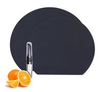 KIMIGO 2x Tagliere Flessibile in TPU, Taglieri Cucina,Senza BPA,Taglieri Flessibili Antigraffio,Antiscivolo e Facile da Pulire e Antibatterico,Double-Face,Lavabile in Lavastoviglie(Nero)