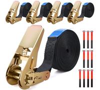 KIMIGO 6M Cinghie di Fissaggio a Cricchetto,5 Pezzi Cinghia di Ancoraggio Tensione Professionali Camma a Sgancio,Cinghie di Tensione a Cricchetto per Camion,Auto,Moto,Rimorchi