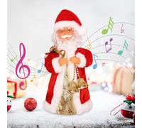 KIMIGO Babbo Natale Elettrico,Decorazioni Natalizie di Babbo Natale Danzante,Giocattoli di Babbo Natale Che Dondola con la Musica per Tavolo di Natale Caminetto Casa Ornamenti Interni Regalo