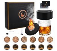 KIMIGO Kit per Affumicatore Elettrico da Cocktail,Kit Affumicatore per Whisky con 6 Aromi Scaglie Legno e Carta da Lettere,Set Cocktail Smoker Regalo Compleanno Uomo Lui Papà Fidanzato (Senza Butano)