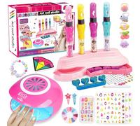 KIMIGO Kit Unghie Bambina,Unghie Set Manicure Gioco,Kit Gioco Per Unghie Bambina,Smalti per Bambinas,Kit Smalto per Unghie per Ragazze 6 7 8 9 10 Anni,Set Trucchi Regalo Compleanno Ragazza