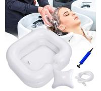 KIMIGO Lavandino Gonfiabile per Capelli,Lavatesta gonfiabile con Tubo di Scarico da 1m,Cuscino e Pompa ad Aria,Bacino gonfiabile per capelli portatile,Ideale per Donne Incinte,Persone Ferite e Anziani