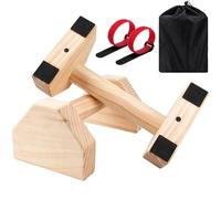 KIMIGO Parallele Calisthenics,Maniglie Push up Bar,Barre Parallele da Palestra,Maniglie per Flessioni in Legno,Maniglie per Flessioni a Terra,Parallette in Legno per Flessioni e Mini Barre