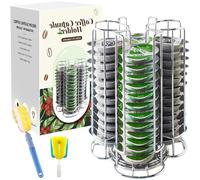 KIMIGO Porta Capsule per Caffè,Supporti per Capsule Compatibile with Tassimo,Porta Capsule Caffe,Portacapsule per 52 Capsule(Non contiene capsule di caffè) Supporto Girevole Verticale 360°,Argento