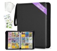 KIMIGO Raccoglitore Carte Con Cerniera, 60 Pagine 1080 Tasche Album Carte Collezionabili, Cartella Da Collezione per Carte Di Ogni Tipo